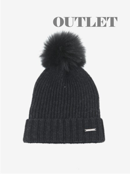 RIBBSTICKAD MÖSSA MED PÄLSTOFS, MÖRKGRÅ