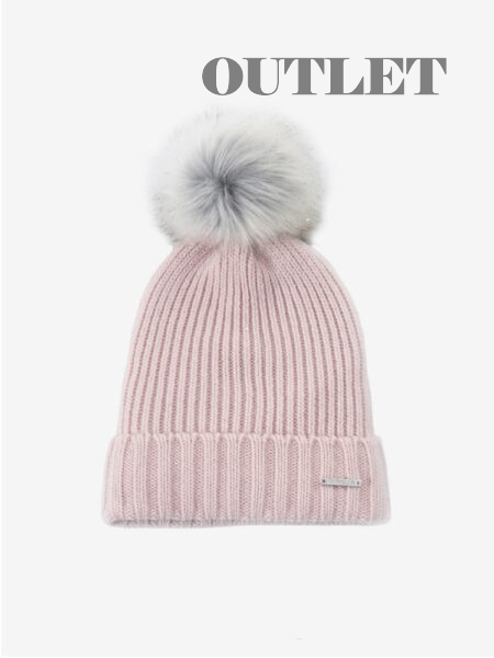 RIBBSTICKAD MÖSSA MED PÄLSTOFS, ROSA