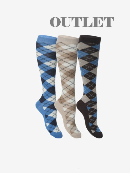 3-PACK RIDSTRUMPOR -BLÅ,BEIGE & BRUN