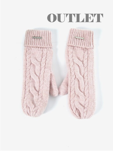 MAWELLE FLÄTSTICKADE VANTAR, ROSA