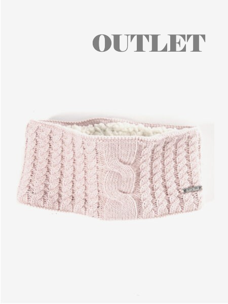 FLÄTSTICKAT PANNBAND, ROSA
