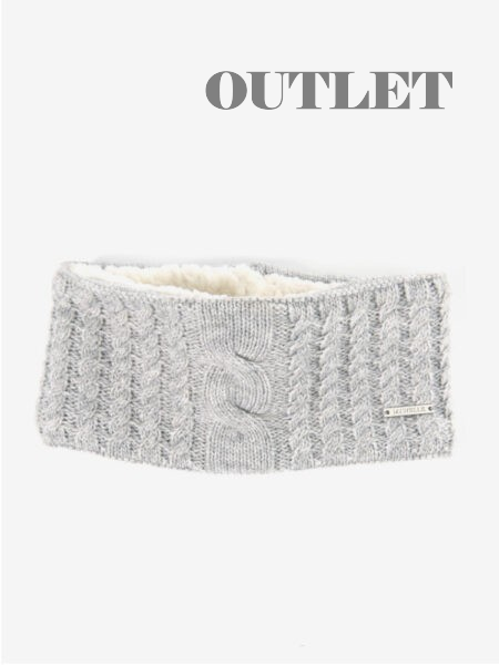 FLÄTSTICKAT PANNBAND, LJUSGRÅ