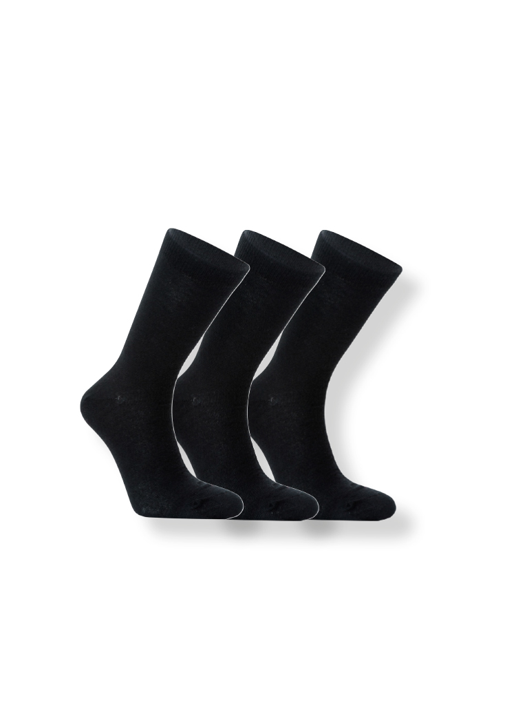 3-PACK VARDAGSSTRUMPOR I MJUK ULL, SVART