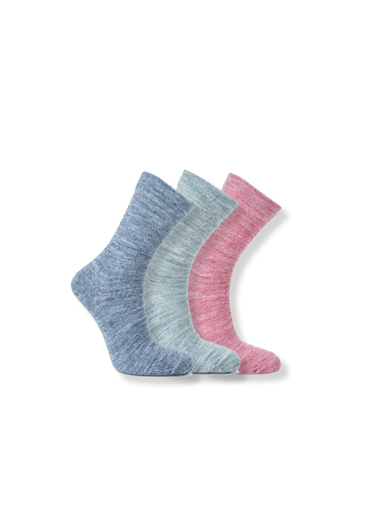 3-PACK VARDAGSSTRUMPOR I MJUK ULL, LJUS MIX