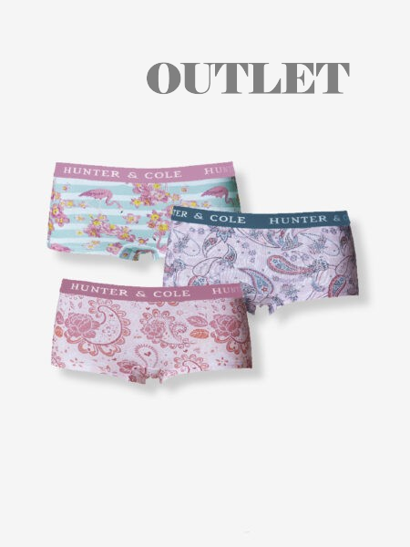 3-PACK HUNTER & COLE HIPSTERTROSA, PAISLEY MIX