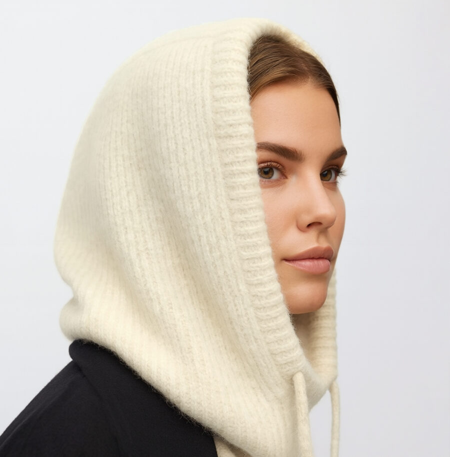 Chunky Balaclava Dam Gräddvit