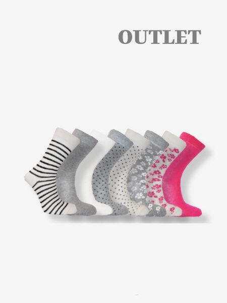 8-PACK VARDAGSSTRUMPOR DAM, LJUS MIX